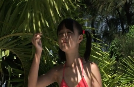 Shizuku Mano - Shizuku Mano Asian cupcake in red lingerie relaxes in the pool